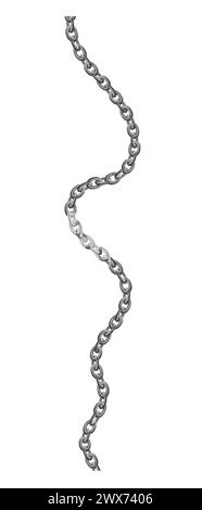 Silver chain isolated on black background. Realistic grey metal. Silver necklace. Platinum chain.  Luxury iron jewelry vector illustration for ads Stock Vector