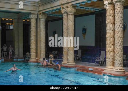 Hungary, Budapest, The Gellert Thermal Baths and Swimming Pool, also known simply as the Gellert Baths is a bath complex and It is part of the famous Stock Photo