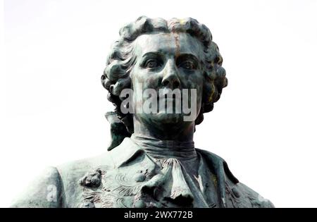 Denkmal/Statue: Kronprinz Friedrich, der spaetere Friedrich der Grosse, Rheinsberg, Brandenburg (nur fuer redaktionelle Verwendung. Keine Werbung. Ref Stock Photo