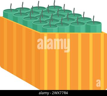 Block of petards icon cartoon vector. Fireworks security. Celebrate holiday Stock Vector