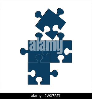 Colorful puzzle jigsaw icon vector Flat design template vector illustration. Eps 10. Geometric Puzzle Pieces. Infographic Base In Retro Colors Stock Vector