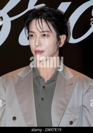 Seoul, South Korea. 28th Mar, 2024. South Korean singer Jung Yong-hwa, member of K-Pop rock band CNBLUE, attends a photocall for the men's clothing brand Brioni store renewal event at Shilla Hotel in Seoul, South Korea on March 28, 2024. (Photo by: Lee Young-ho/Sipa USA) Credit: Sipa USA/Alamy Live News Stock Photo
