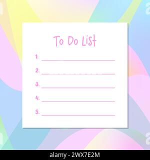 To do list, template. Printable. Colorful background Stock Vector