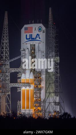 NROL-70 with the ULA Delta IV Heavy rocket as the mobile launch tower
