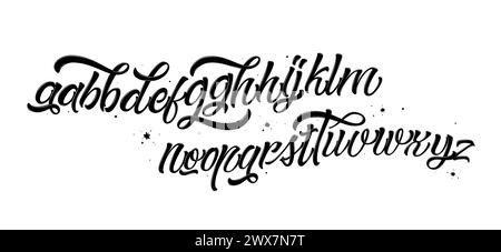Vector hand drawn alphabet isolated on white background. Brush painted letters. Decorative  artistic font. Stock Vector