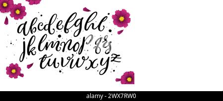 Vector hand drawn alphabet isolated on white background. Brush painted letters. Decorative  artistic font. Stock Vector