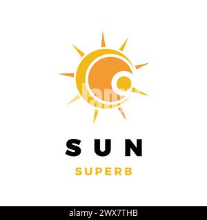 Sun Icon Logo Design Template Stock Vector