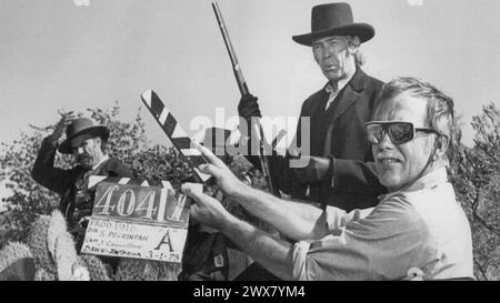 Pat Garrett and Billy the Kid  Year : 1973 USA Director : Sam Peckinpah James Coburn, Sam Peckinpah Shooting picture Stock Photo