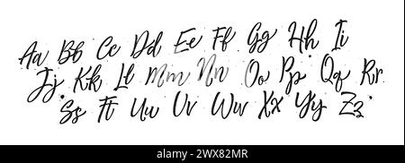 Lettering font isolated on white background. Texture alphabet. Vector logo letters. Stock Vector
