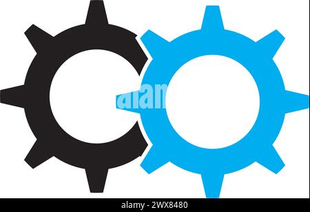 Gear icon logo, vector design illustrations Stock Vector