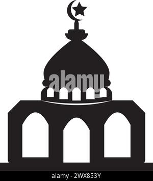 Mosque icon logo, vector design illustration Stock Vector