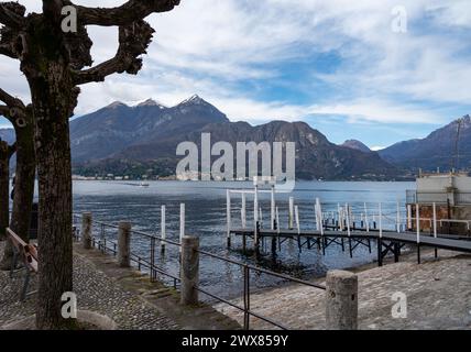 Tourist destination small medieval village of Bellagio with hilly narrow streets and luxurious villas, holiday destination on Lake Como, Italy in spri Stock Photo