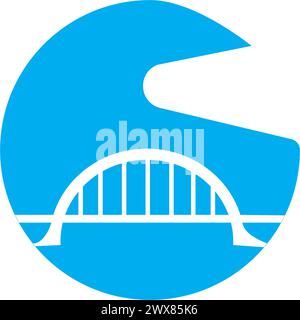 Bridge icon logo, vector design illustration Stock Vector