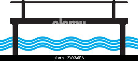 Bridge icon logo, vector design illustration Stock Vector
