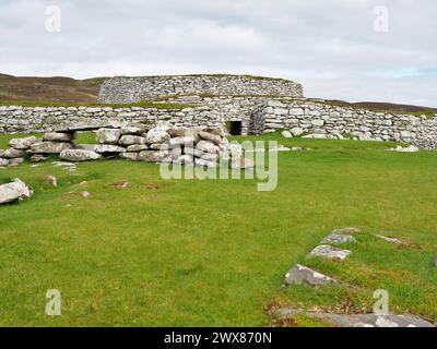 Clickimin broch in Lerwick, Shetland Islands.Scotland. The Broch is a large, well-preserved building from the Iron Age. Stock Photo