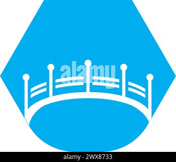 Bridge icon logo, vector design illustration Stock Vector