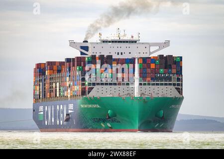 The Ultra Large Container Ship CMA CGM Benjamin Franklin Entering The ...