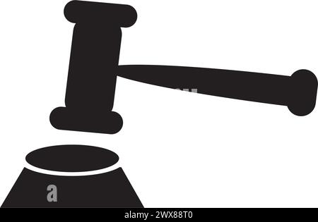Hammer icon logo, vector design illustration Stock Vector