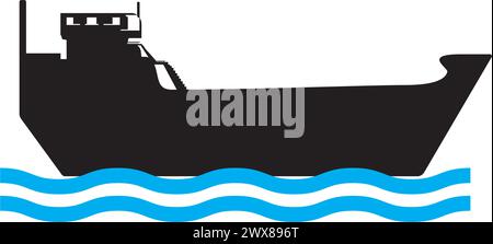 Ship icon logo, vector design illustration Stock Vector