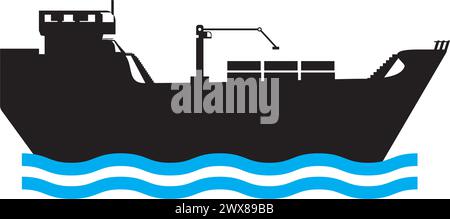 Ship icon logo, vector design illustration Stock Vector