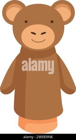 Monkey puppet doll icon cartoon vector. Actor stage. Funny character Stock Vector