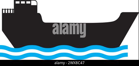 Ship icon logo, vector design illustration Stock Vector