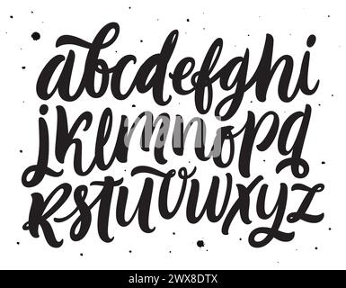 Lettering font isolated on white background. Texture alphabet. Vector logo letters. Stock Vector