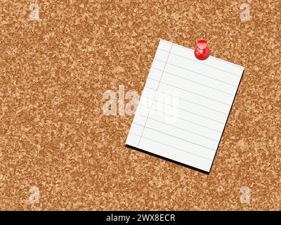Red push pin on cork board Stock Photo