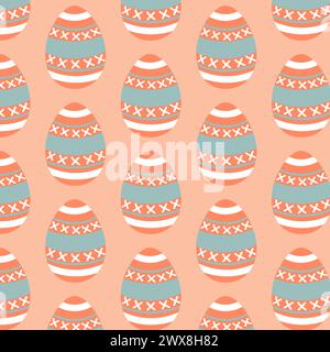 Easter eggs simple seamless pattern. Easter eggs, Easter symbol, decorative vector elements. Stock Vector