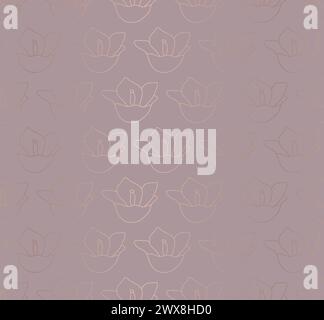 Rose Gold Tulip Floral Seamless Pattern Stock Vector