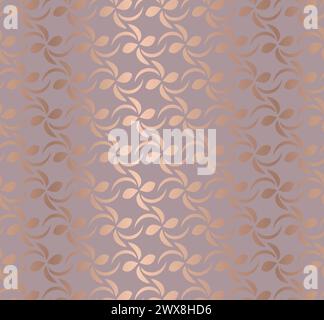 Rose Gold Abstract Floral Seamless Pattern Stock Vector