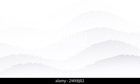 Abstract background of gray wavy halftone pattern on white. Design for poster, banner, flyer, business card, brochure, website or template. Copy space Stock Photo