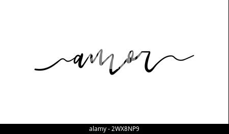 Amor card. Hand drawn positive quote. Modern brush calligraphy. Isolated on white background Stock Vector