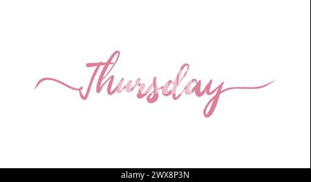 vector Typography Hello Thursday isolated circle floral frame on blue ...