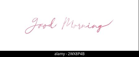 Good Morning - lettering vector isolated on white background Stock Vector