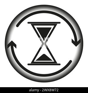 Hourglass cycle icon. Time passing concept. Endless loop with sand timer. Continuous deadline symbol. Vector illustration. EPS 10. Stock Vector