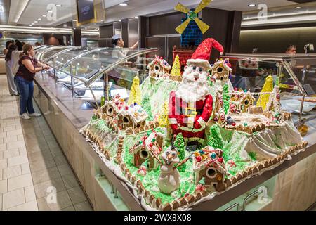 Miami Florida,PortMiami Port of Miami,onboard inside interior,Norwegian Joy Cruise Line ship,7-day Caribbean,Garden Cafe buffet restaurant,self-serve Stock Photo