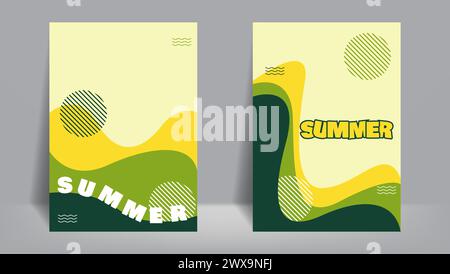 abstract geometric shapes poster background. summer cover design. vector illustration Stock Vector