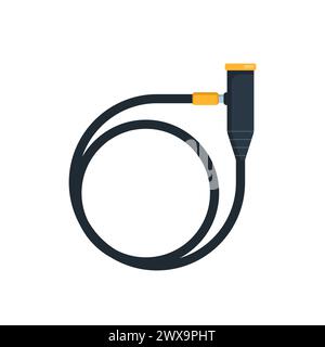 Bicycle wired padlock. Bike lock accessory. Vector illustration isolated on white Stock Vector
