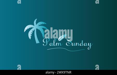 Palm Sunday text Stylish Text illustration Design Stock Vector