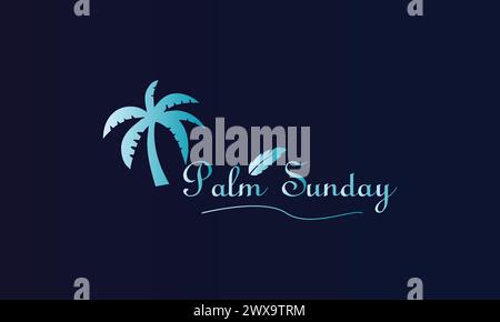 Palm Sunday text Stylish Text illustration Design Stock Vector