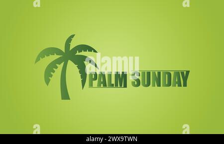 Palm Sunday text Stylish Text illustration Design Stock Vector