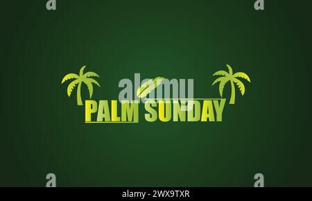 Palm Sunday text Stylish Text illustration Design Stock Vector
