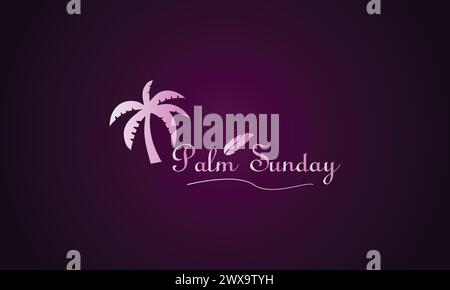 Palm Sunday text Stylish Text illustration Design Stock Vector