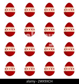 Illustration on theme seamless celebration holiday Easter with hunt colorful bright eggs, seamless pattern consisting of many hunt Easter eggs, hunt b Stock Vector