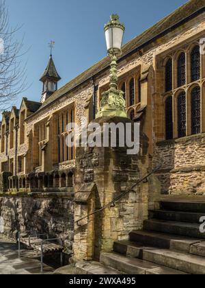 The Old Grammar School, the Grade II listed Old Municipal Buildings, dating back to 1522, on Corporation Street in the centre of Taunton, Somerset is Stock Photo