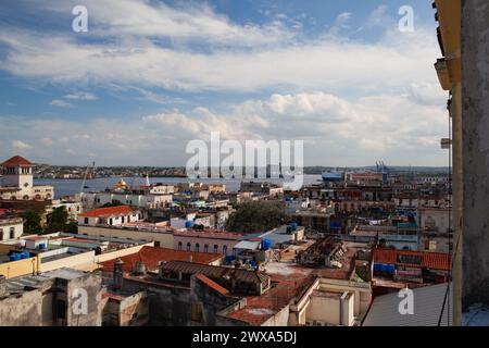 View from the hotel balcony on the roofs of houses in Old Havana Stock Photo
