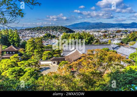 Colorful Ginkakuji Silver Pavilion Temple Rock Garden Kyoto Japa Stock Photo
