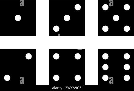 Dice faces flat one color icons, gambling and games concept Stock Vector
