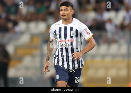 Lima, Peru. 28th Mar, 2024. Jeriel De Santis of Alianza Lima during the Liga 1 match between Alianza de Lima and Chankas CYC played at Nacional Stadium on March 28, 2024 in Lima, Peru. (Photo by Miguel Marrufo/PRESSINPHOTO) Credit: PRESSINPHOTO SPORTS AGENCY/Alamy Live News Stock Photo